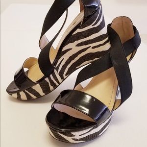 BCBG Patent Zebra Shoes